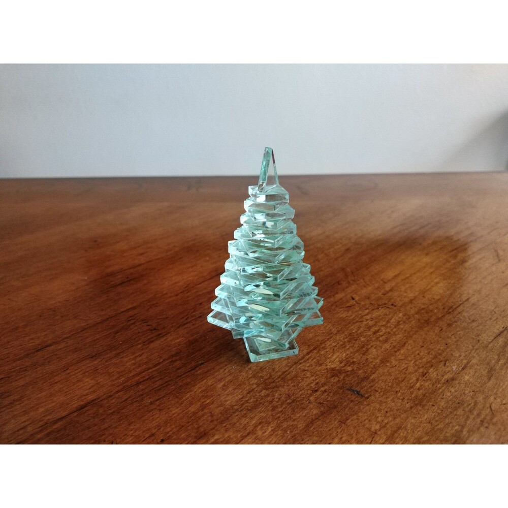 Vintage Stacked Layered Art Glass Pine Christmas Trees Abstract Sculpture ~4.5" - Picture 5 of 11